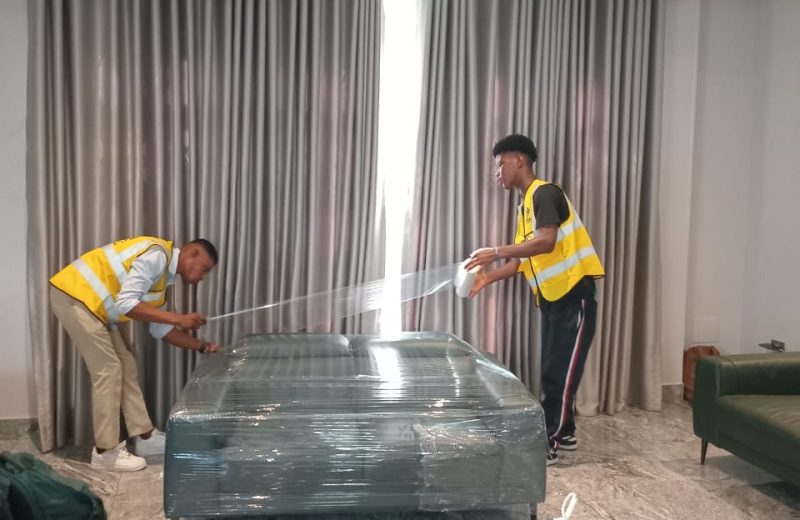 Furniture wrapped for safe transport
